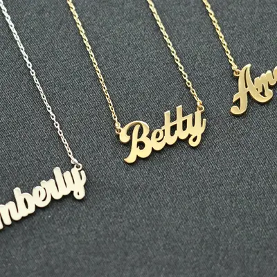 Carrie Name Necklace, Customized Carrie Font Nameplate, Personalized Carrie Style Name Pendant, Carrie Style Necklace Cable B...