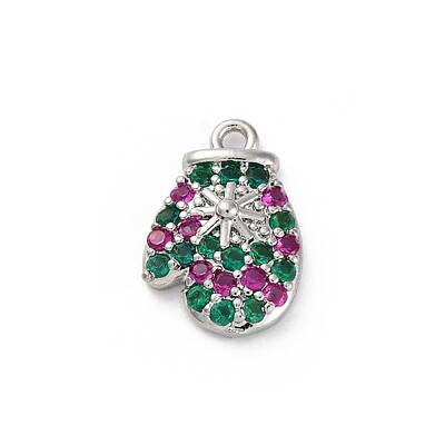 Christmas Series Brass Micro Pave Cubic Zirconia Pendants