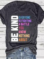 Women's Letter Print Round Neck Tee, Fashion Casual Crew Neck T-Shirt for Daily Holiday Vacation Outdoor Wear, Ladies Clothes...