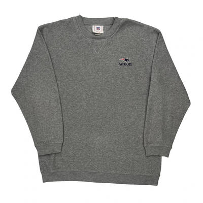 New England Patriots Nfl Graphic Sweatshirt - XL Grey Cotton Blend
