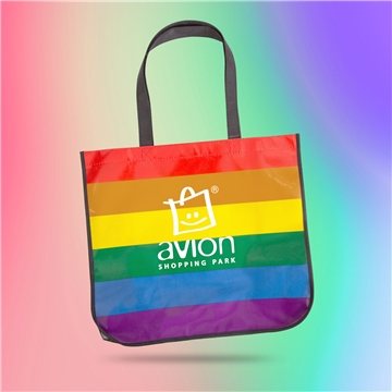 150 Customized Large Rainbow Laminated Tote Bag - Wipeable