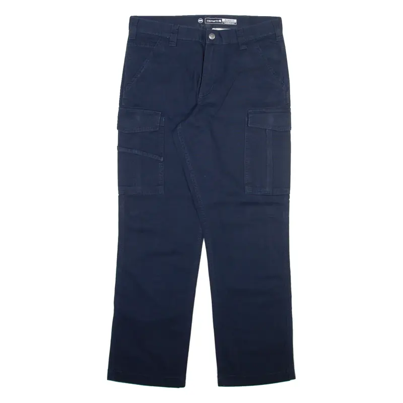 CARHARTT Cargo Mens Trousers Blue Relaxed Straight W33 L30