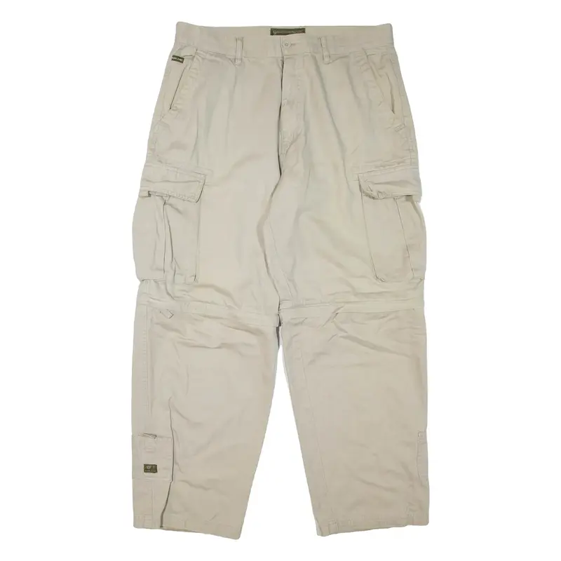 Cargo Mens Trousers Beige Regular Straight W34 L29