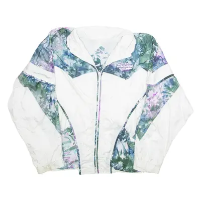 Las Vegas Club Womens Shell Jacket White Nylon USA Floral L