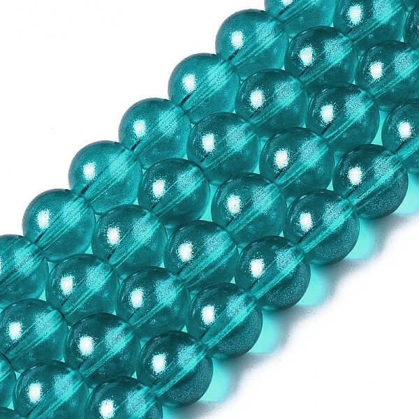 Transparent Spray Painted Glass Bead Strands