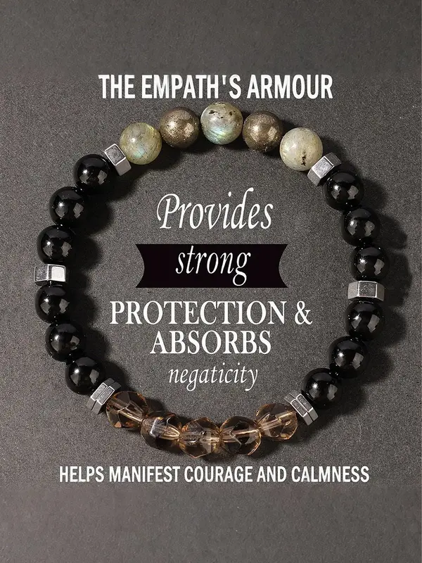 Natural Stone Crystal Pyrite Facet 8mm Business Men's Bracelet, Fashionable and Versatile Design Suitable for Wearing at Any ...