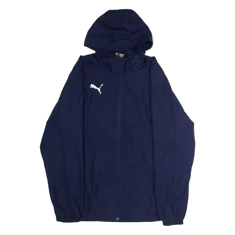 PUMA Mens Rain Jacket Blue Hooded M