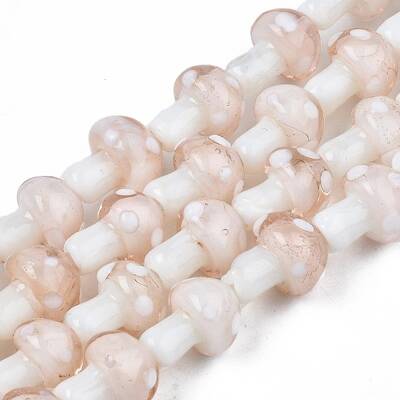 Mushroom Handmade Lampwork Beads Strands