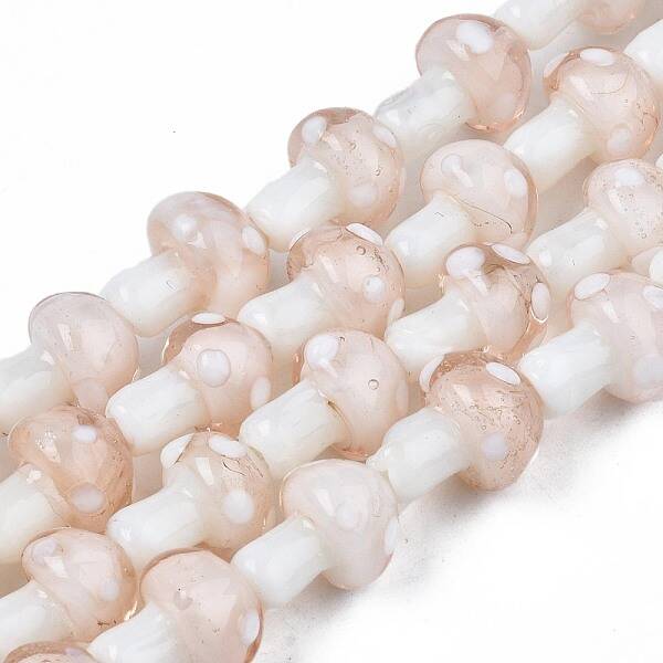 Mushroom Handmade Lampwork Beads Strands