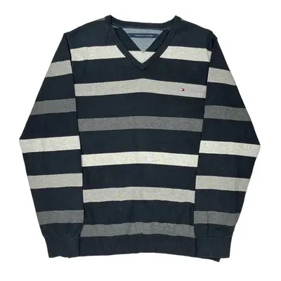 Tommy Hilfiger Striped Jumper - XL Black Cotton