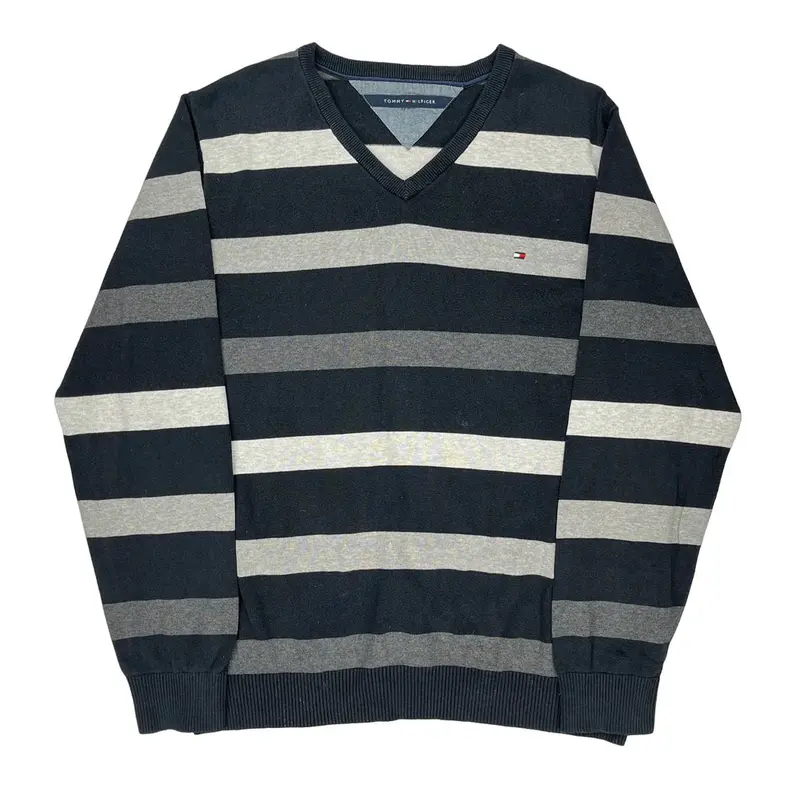 Tommy Hilfiger Striped Jumper - XL Black Cotton