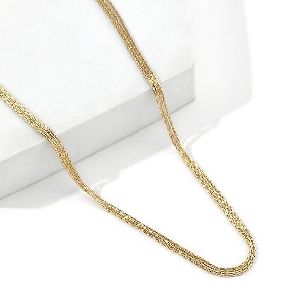 201 Stainless Steel Boston Link Chains Multi Layered Necklaces for Women