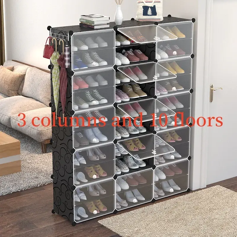 Multi-layer combination storage shoe rack | style: 3 row and 10 floors