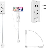 Power Socket Expander, Access Hard-to-Reach Outlets! Features USB-A, USB-C, and 2 AC Outlets, Extends 22-34, Rotates 180Â...