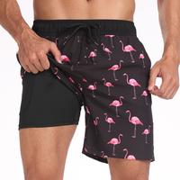 Men's 7-inch quick-drying swim trunks with built-in compression lining and pockets - Beach shorts specially designed for men.