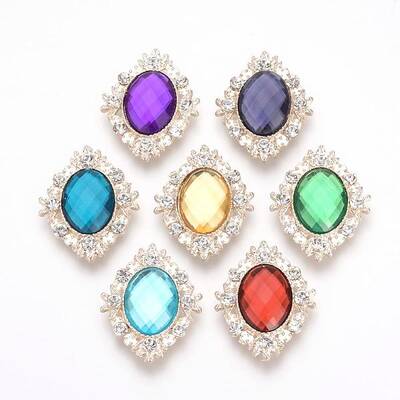 Alloy Rhinestone Flat Back Cabochons
