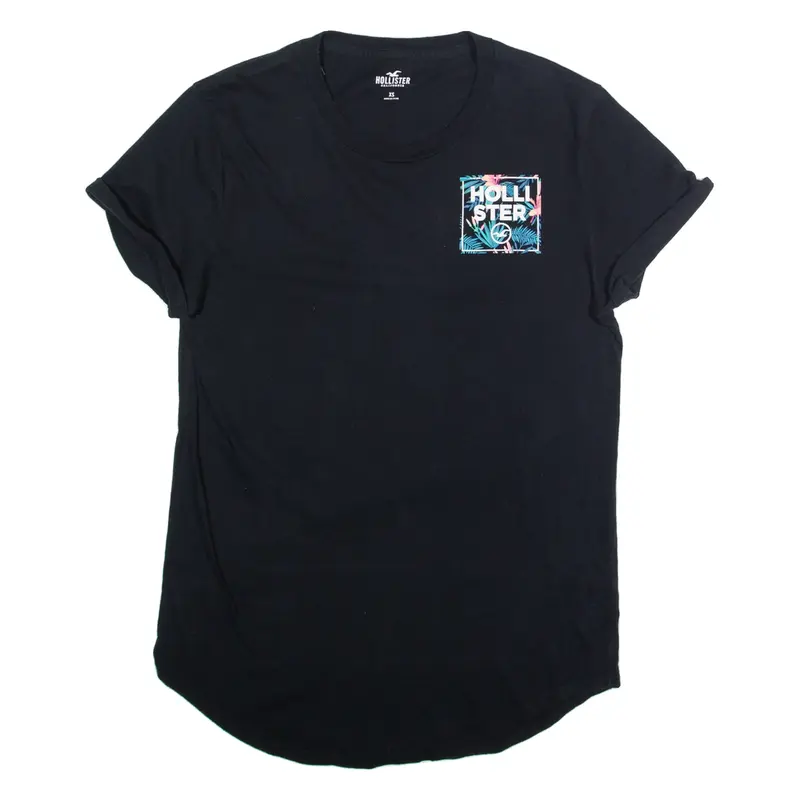 HOLLISTER Womens T-Shirt Black USA XS
