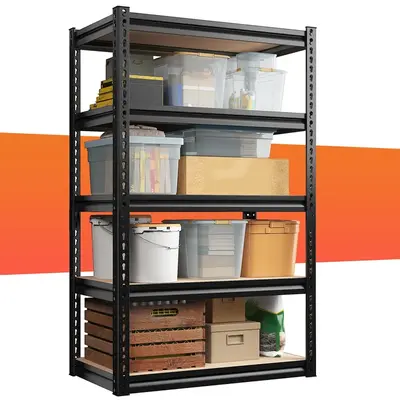 Raybee Garage Shelves Classic 5-Tier Metal Storage Shelving Unit Height Adjustable Utility Racks for Craft Warehouse Pantry K...