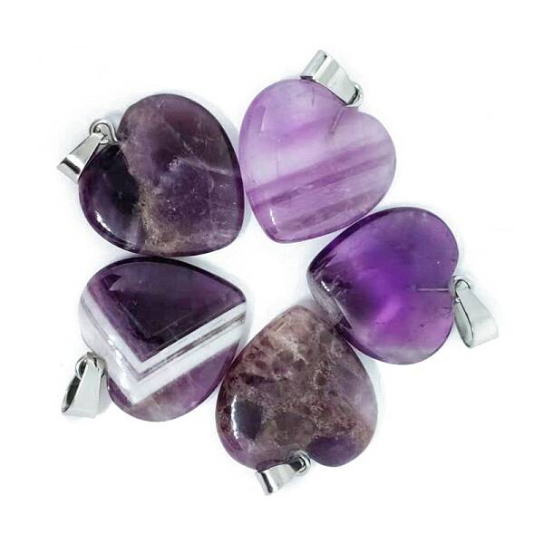 Valentine's Day Natural Amethyst Pendants