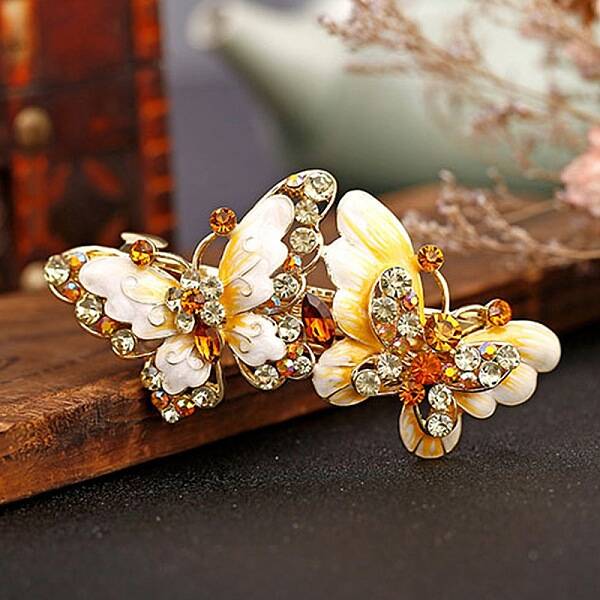 Alloy Rhinestone Enamel Hair Barrettes
