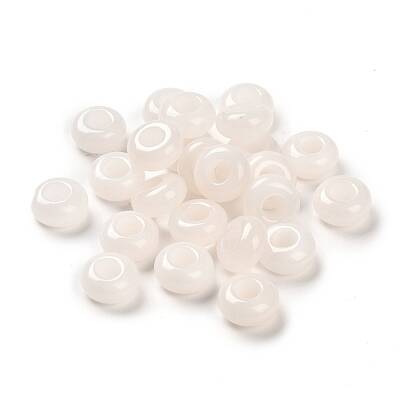 Natural White Jade European Beads
