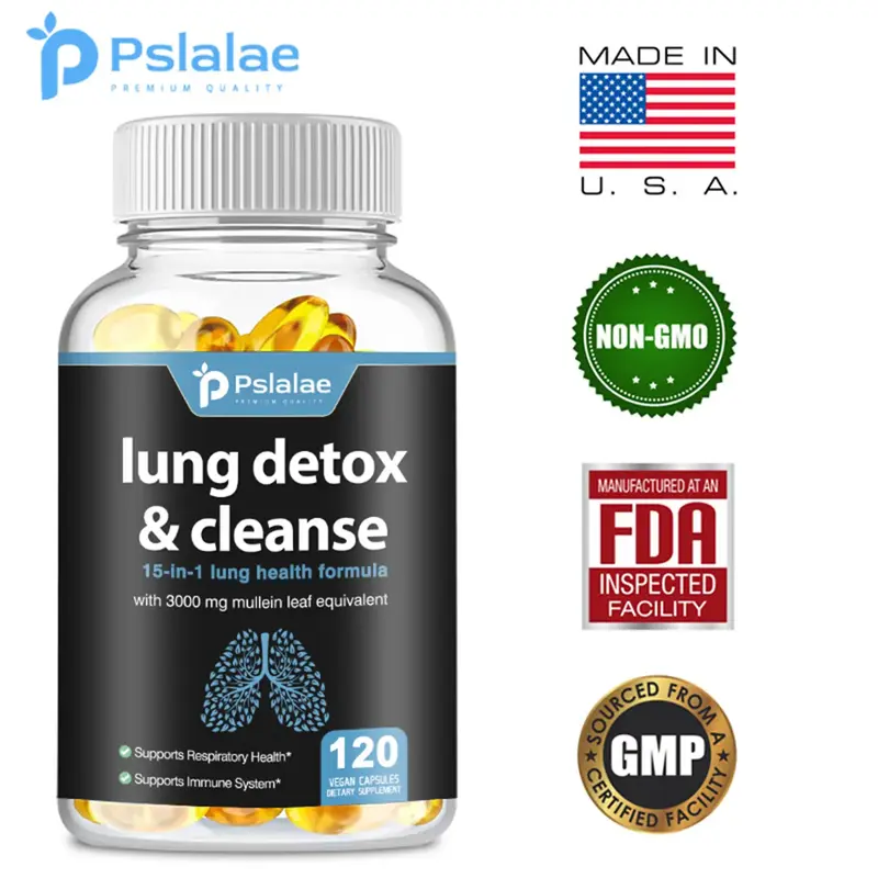 Lung Detox & Cleanse | Mullein Leaf Capsules | 15-In-1 Lung Health Formula for Respiratory, Immune & Purification Support | 1...