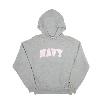 CHAMPION Navy USA Hoodie Grey Pullover Womens M