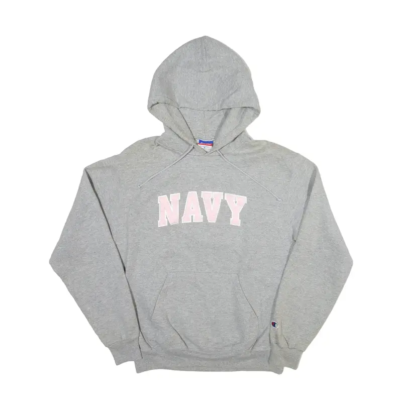 CHAMPION Navy USA Hoodie Grey Pullover Womens M