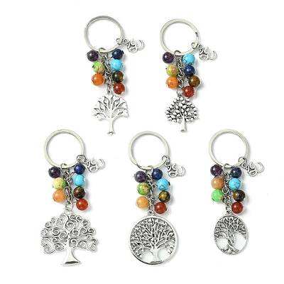 5Pcs Natural & Synthetic Gemstone Keychain