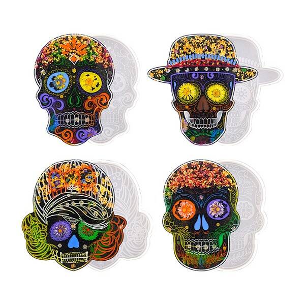Skull DIY Cup Mat Set Silicone Molds
