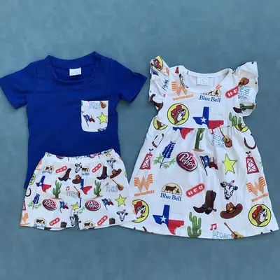 Western kids girls summer dress