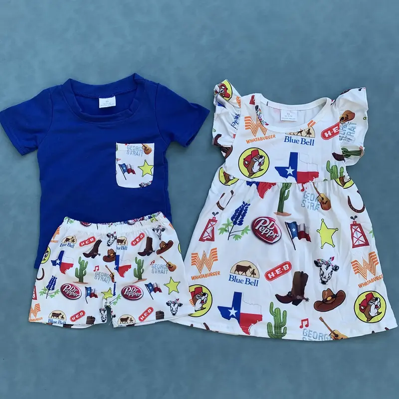 Western kids girls summer dress