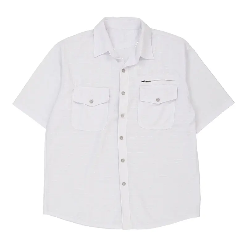 Aoxikai Short Sleeve Shirt - Large White Cotton