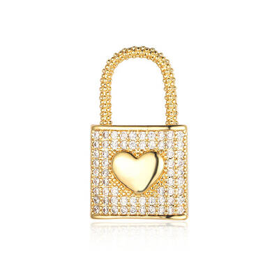 Brass Micro Pave Clear Cubic Zirconia Pendants