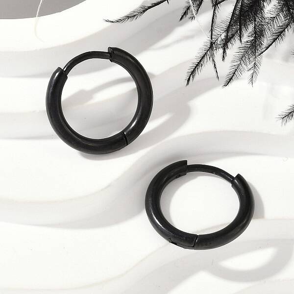 202 Stainless Steel Huggie Hoop Earrings
