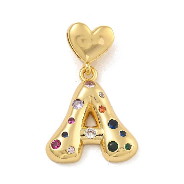 Brass Micro Pave Colorful Cubic Zirconia Pendants