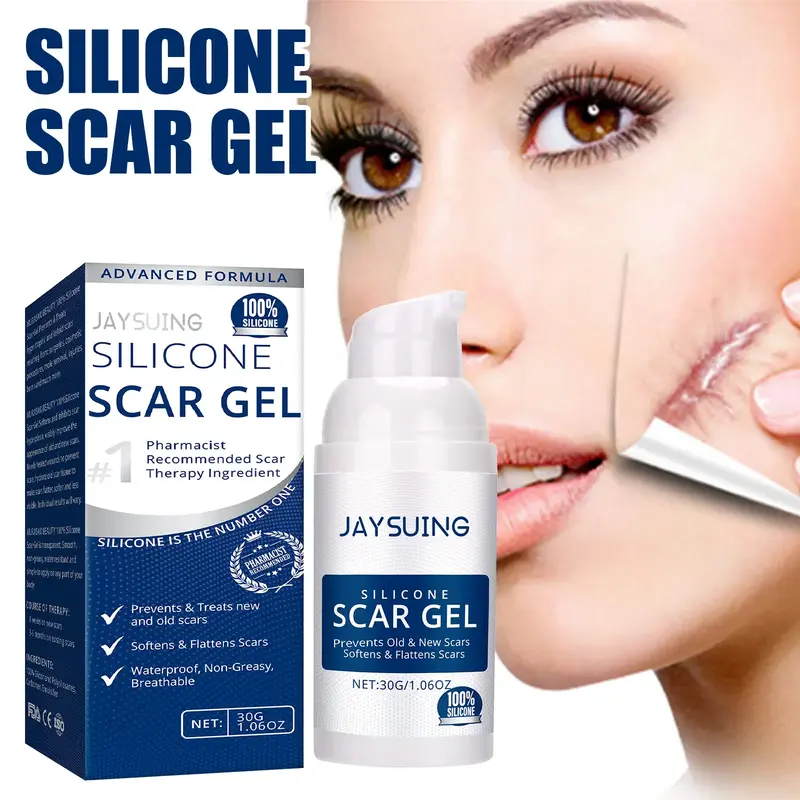 100% Silicone Scar Gel Scar Cream - Advanced Scar Gel for Surgical Scars, C-Section, Stretch Marks, Acne, Injury, Burns, Kelo...