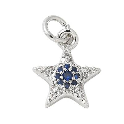 Brass Micro Pave Cubic Zirconia Charms