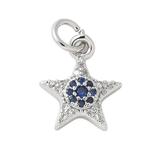 Brass Micro Pave Cubic Zirconia Charms