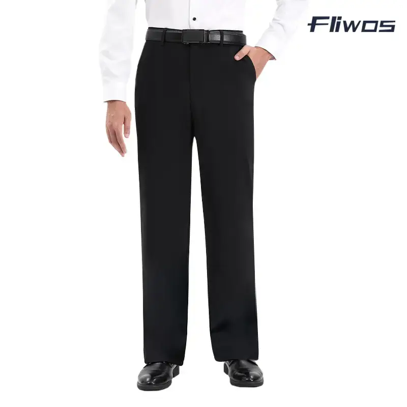 2025 Fliwos Slimastrouser Stretch Straight Leg Pants Classic fit Expandable Waist Business Casual Pants No Ironing Required M...