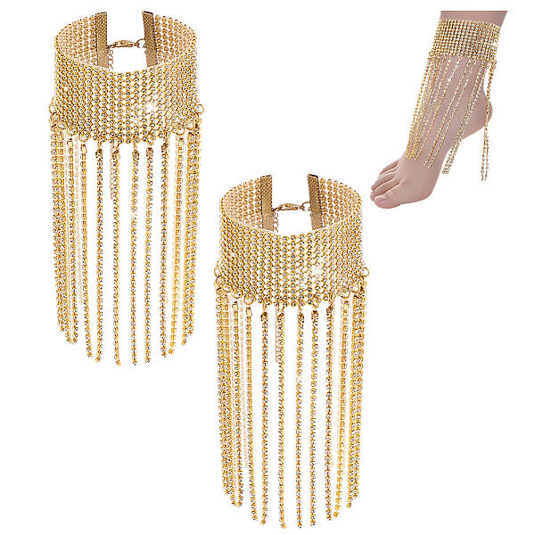 Brass Rhinestone Anklets
