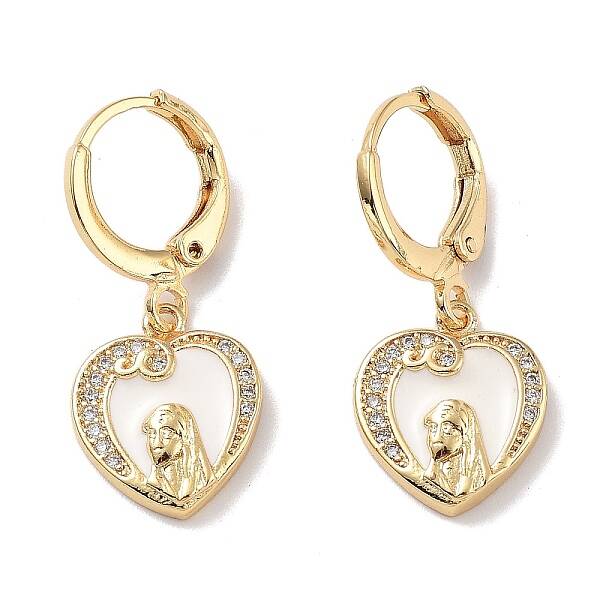 Real 18K Gold Plated Brass Dangle Leverback Earrings