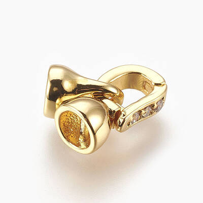 Brass Micro Pave Cubic Zirconia Fold Over Clasps