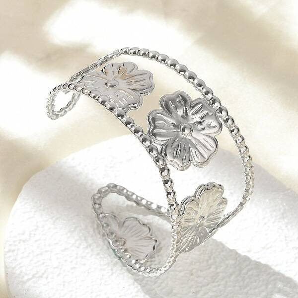 304 Stainless Steel Cuff Bangles for Women