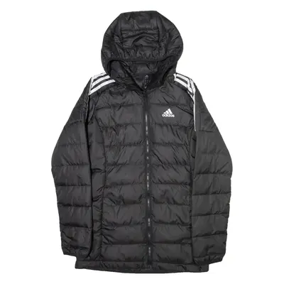 ADIDAS Womens Puffer Jacket Black Hooded XS