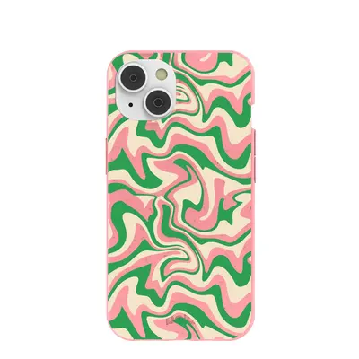 Bubblegum Pink Funky Waves iPhone 14/16e Case