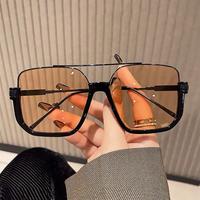 Unisex Fashionable All-match Tinted Lens Aviator Sunglasses, His and Hers Gifts, Summer Vintage Trendy Glasses, Fashionable S...