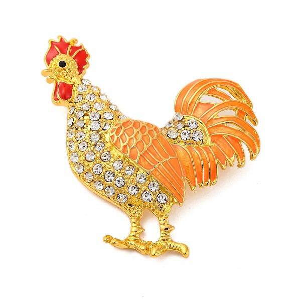 Zinc Alloy Crystal Rhinestone Enamel Brooch