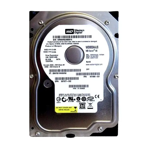 431688-001 HP 80GB 1.5Gb/s SATA 7200 3.5-inch Hard Drive