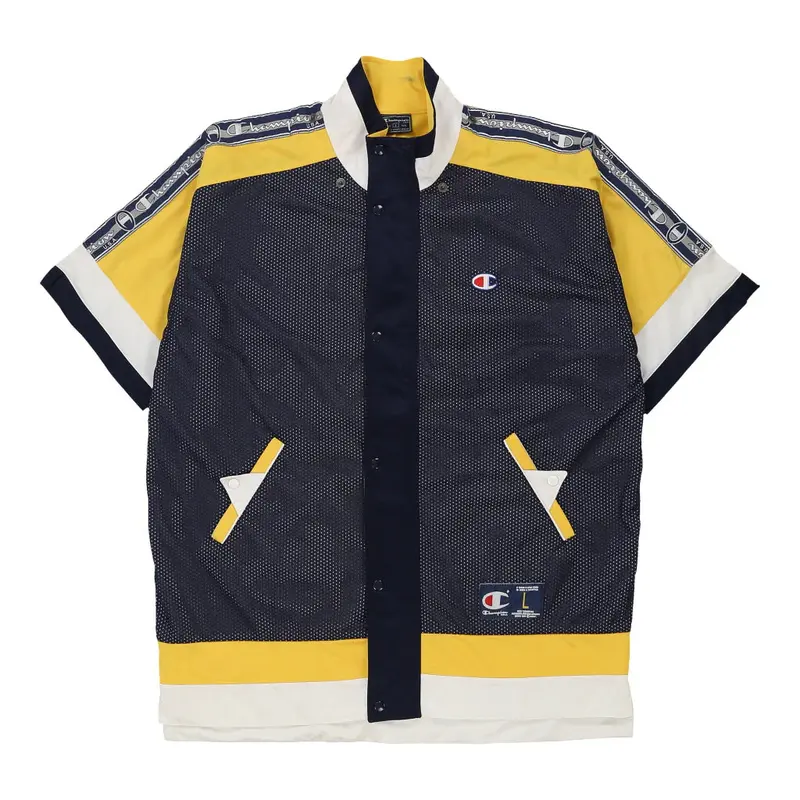 Champion Track Jacket - Large Navy Polyester